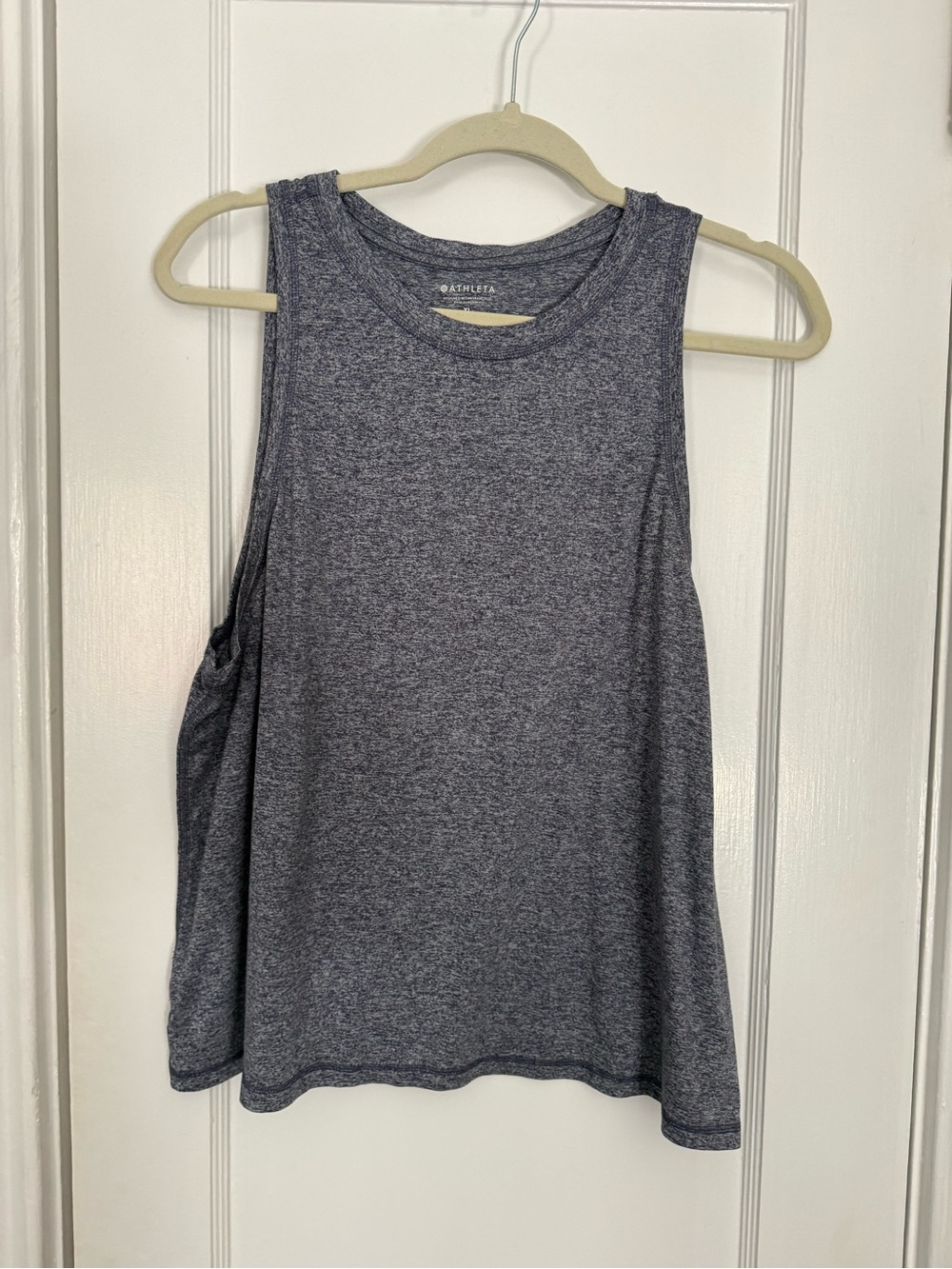 Athleta Heathered Dark Blue Muscle Tank Top